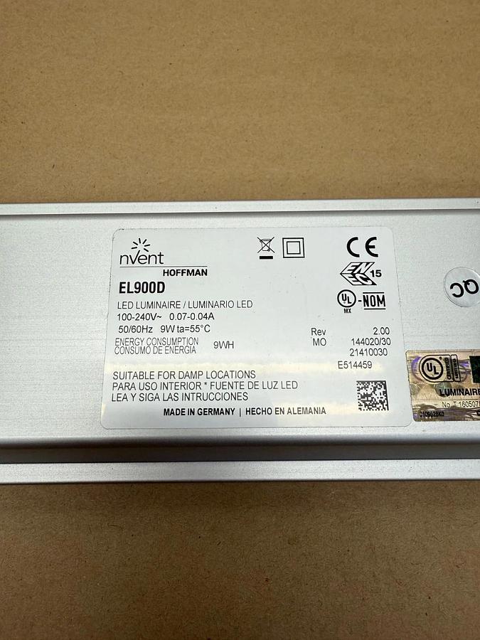 Used Nvent Hoffman EL900D LED Enclosure Light, 100-240V, 50/60Hz