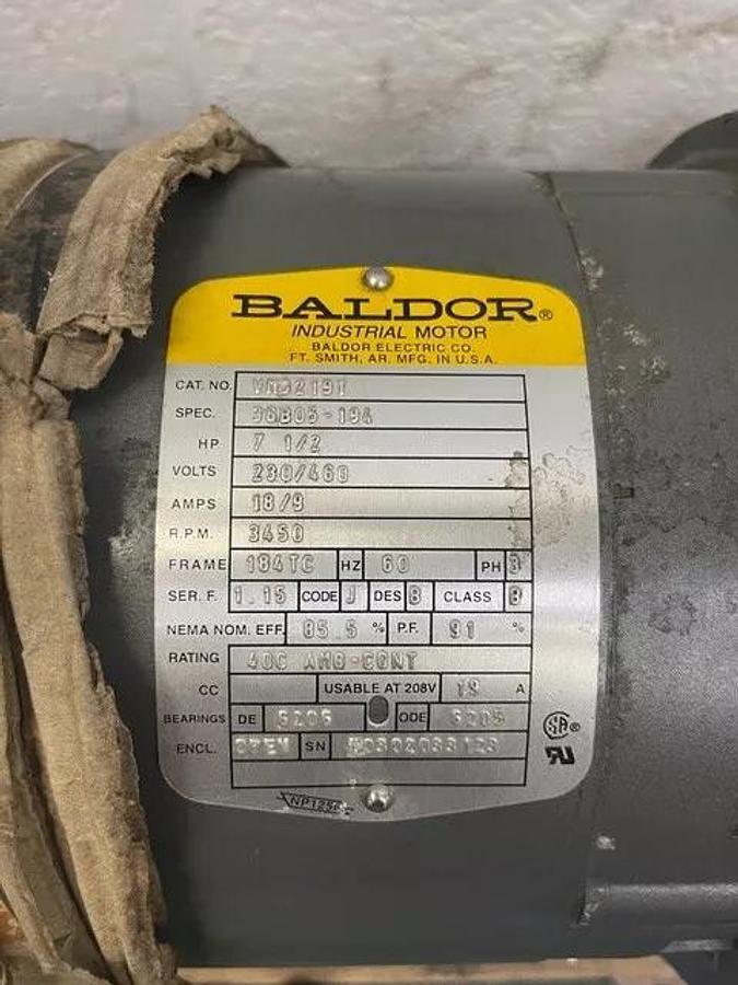 Used Goulds Pump 3SVA1K2GO SS Vertical Multi-Stage Pump w/ Baldor 7.5HP 3450RPM Motor