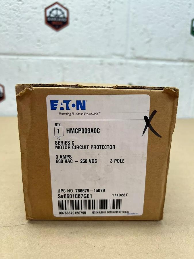 Used Eaton HMCP003A0C Ser C Motor Circuit Protector 3A 3 Poles 600VAC/250VDC
