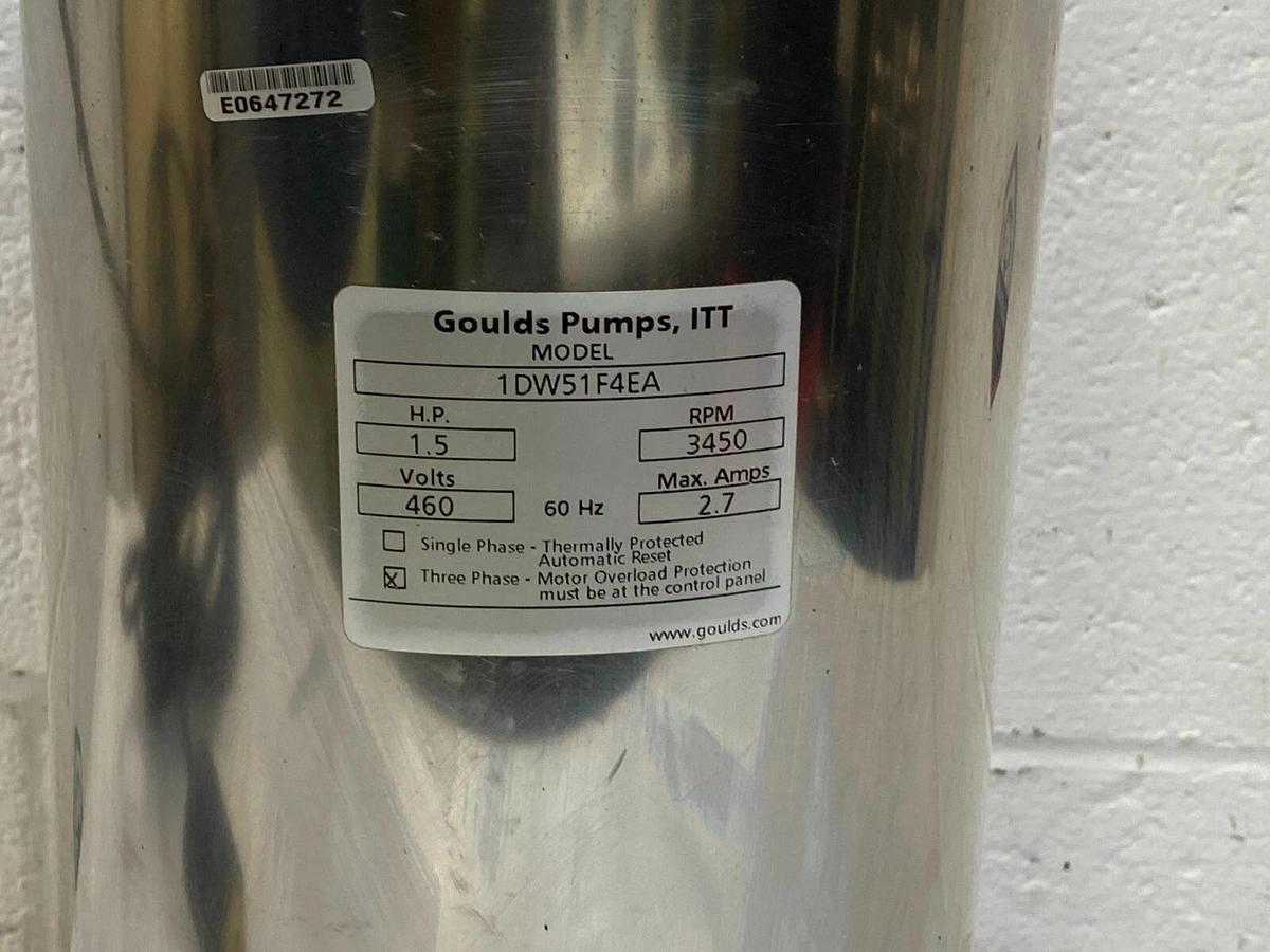 Used Goulds Pumps, ITT 1DW51F4EA Sub Pump 1.5hp 34.50RPM 460V 2.7A