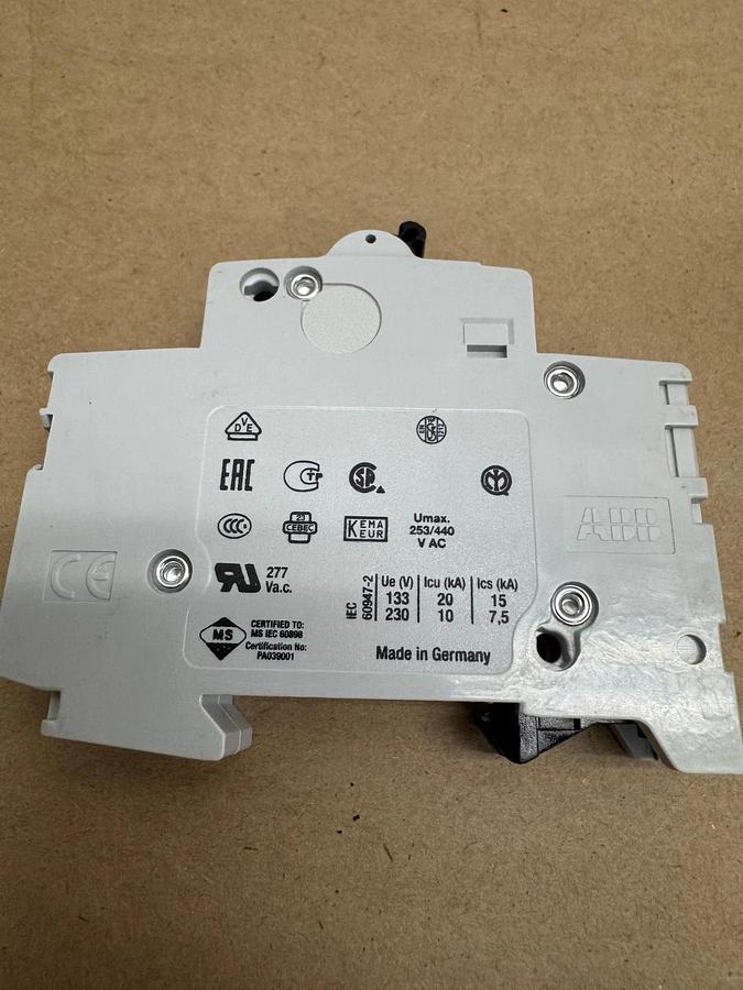 Used ABB S201-D25 Single Pole Circuit Breaker, Qty 10 *NEW*