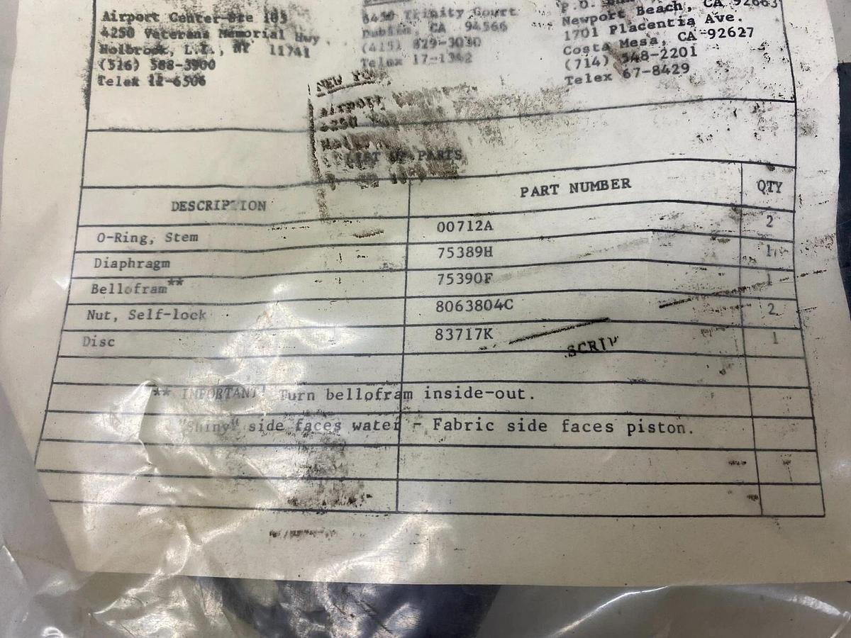 Used Cla-Val 88419H Backflow Repair Parts Kit