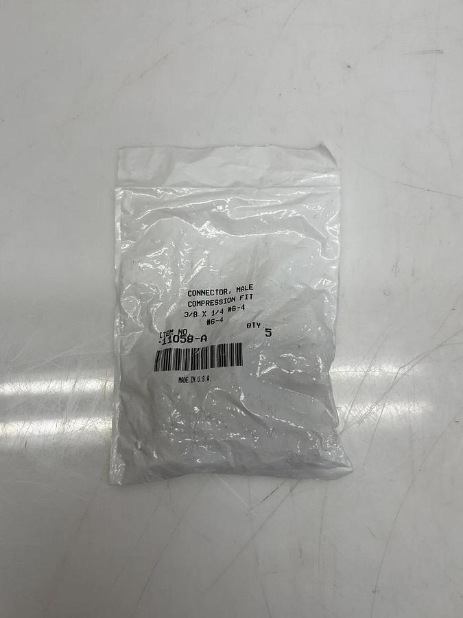 Used Parker Hannifin 11058-A Male Connector Compression Fitting 3/8 x 1/4 (5 pack)