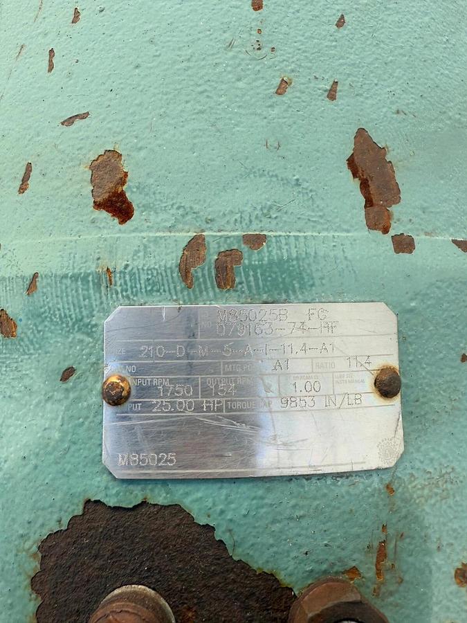 Used Dodge M85025B Inline Gear Reducer w/ Sprocket, Ratio 11.4:1, 1750RPM