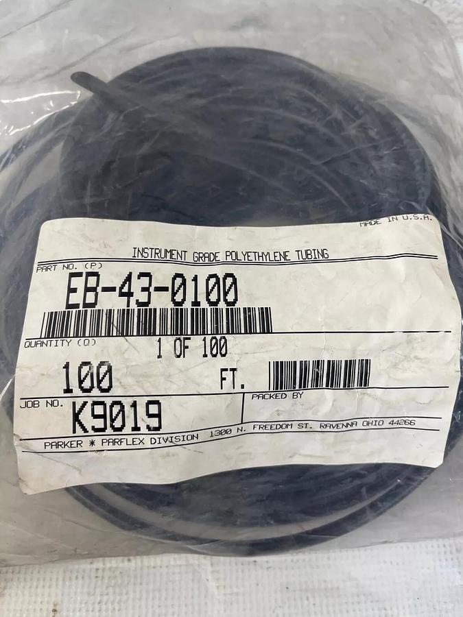 Used Parker EB-43-0100 Instrument Grade Polyethylene Tubing 1/4” x 100 ft