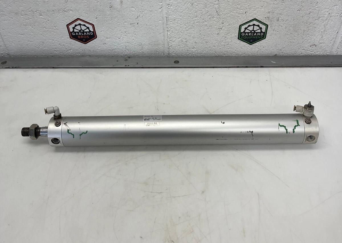 Used SMC CDG1BA50-400 Air Cylinder, Single Rod, 145 PSI, Max Press 1.00 MPa