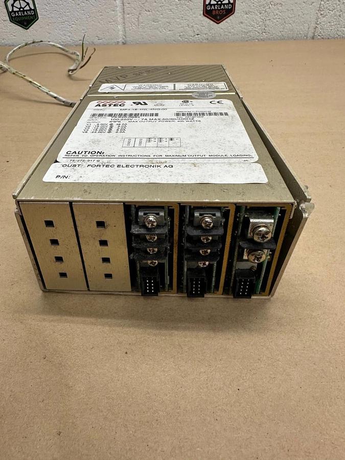 Used ASTEC MP4-1E-4NL-4NQ-00 Power Supply, Internal Fuse Input, 100-240V, 400Watts