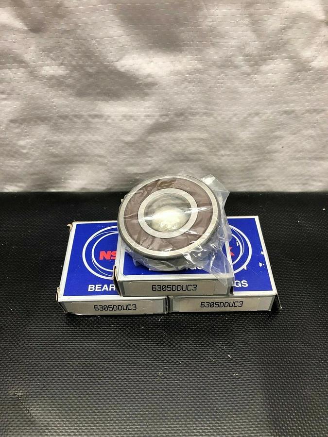 NSK 6305DDUC3 Deep Groove Ball Bearing, Lot of 3