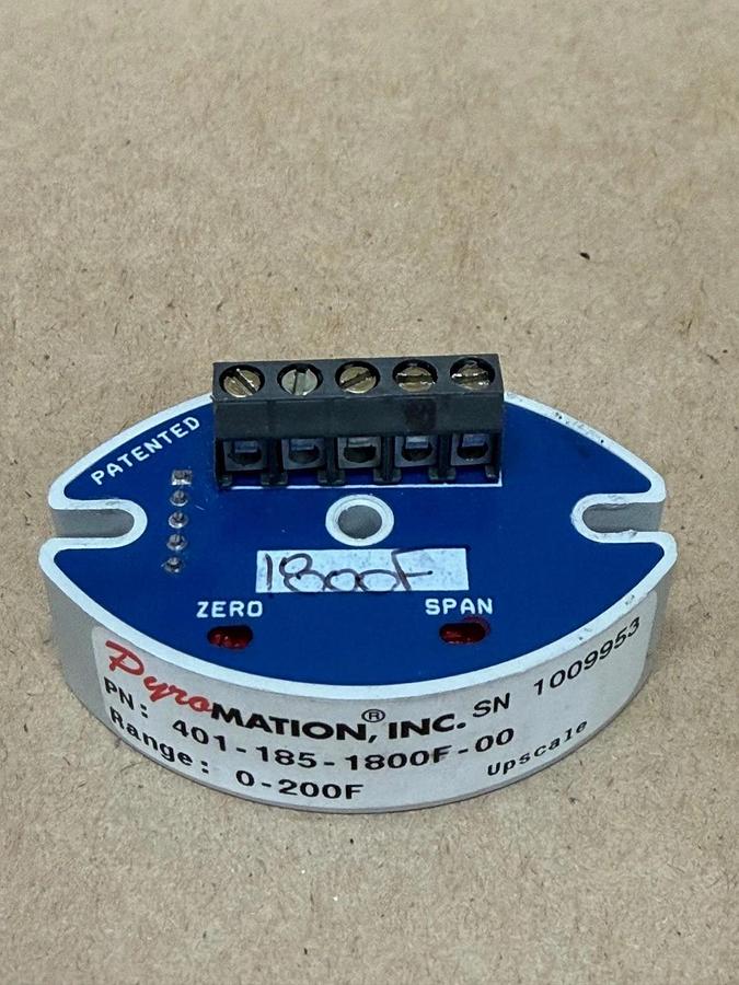 Used Pyromation Inc 401-185-1800F-00 Transmitter