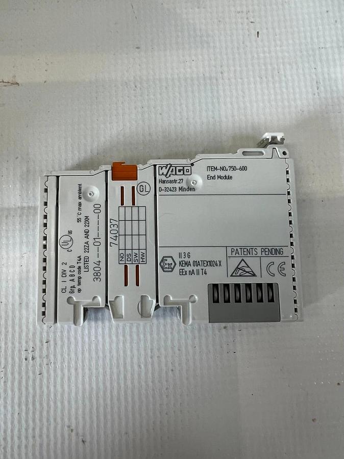Used WAGO 750-602 Power Supply Module and 750-600 End Module