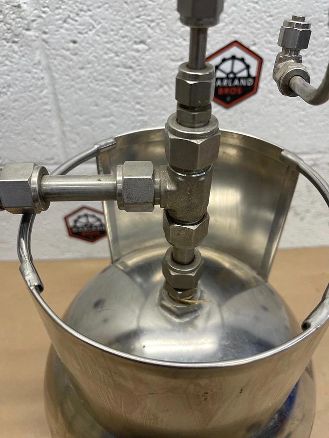 Used 6 Liter Stainless Steel Pressure Vessel with Swagelok Attachments