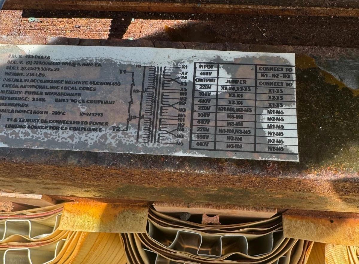Used Mareico Power System MS-20-480-440, 20 KVA, 50/60 HZ Transformer