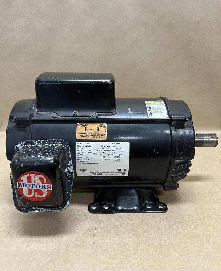Used Nidec DW13 1Ph, 7.50Hp, 230V, 3550 RPM Motor