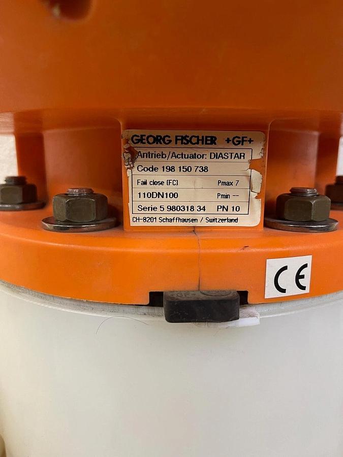 Used Georg Fischer 198 150 738 Flanged Diaphragm Valve, 110DN100 Ser 5 980318 34
