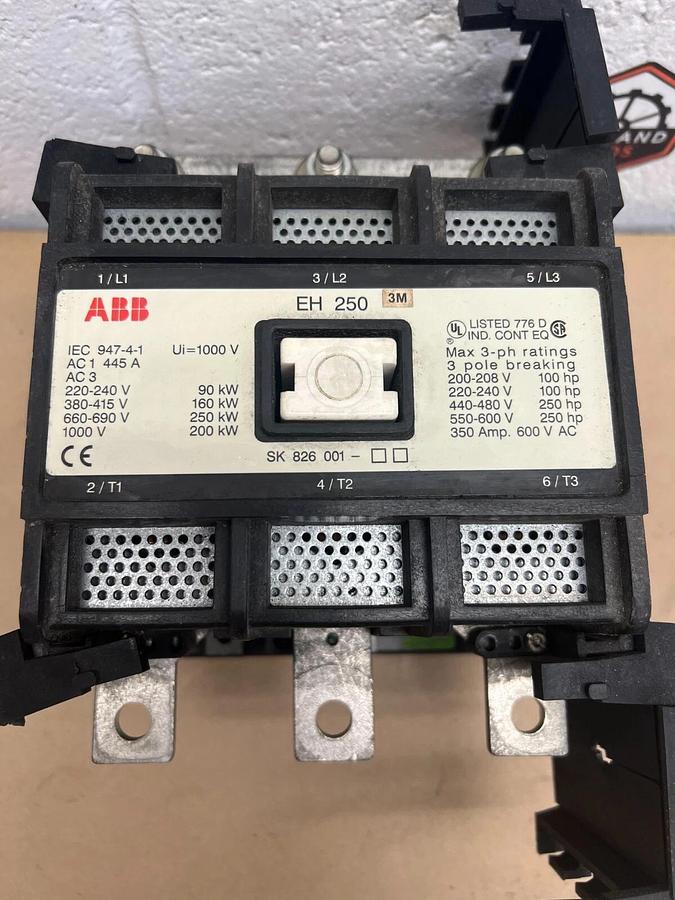 Used ABB EH 250 3Ph, 3 Pole, 350A Contactor