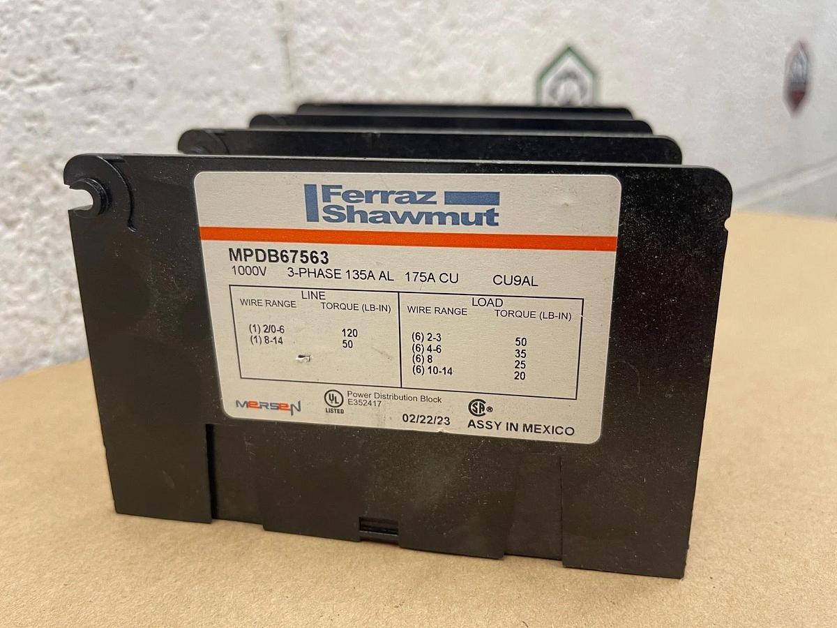 Mersen Ferraz Shawmut MPDB67563 Distribution Block 1000V, 135-175A