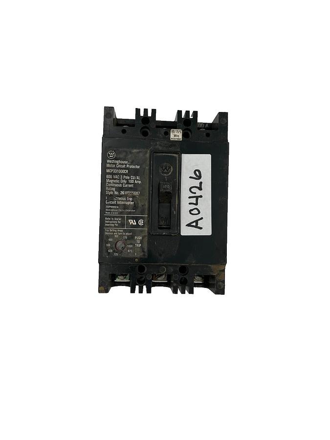 Used Westinghouse Motor Circuit Protector MCP0358, 7A, 3 Pole, 600 VAC