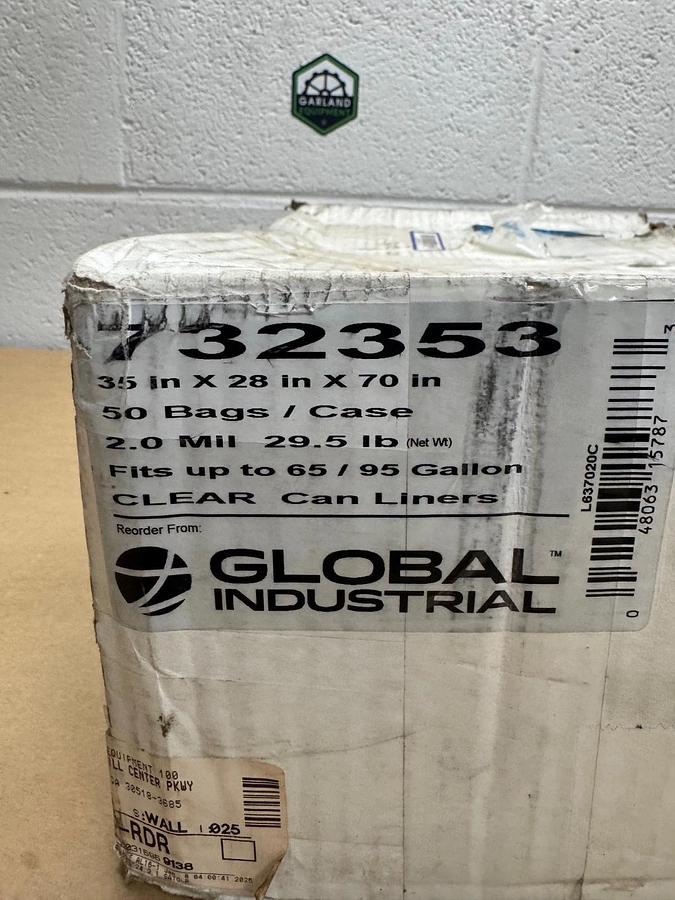 Global Industrial 732353 Super Duty Trash Bags 35” x 28” x 70”, 95 Gallon, Clear