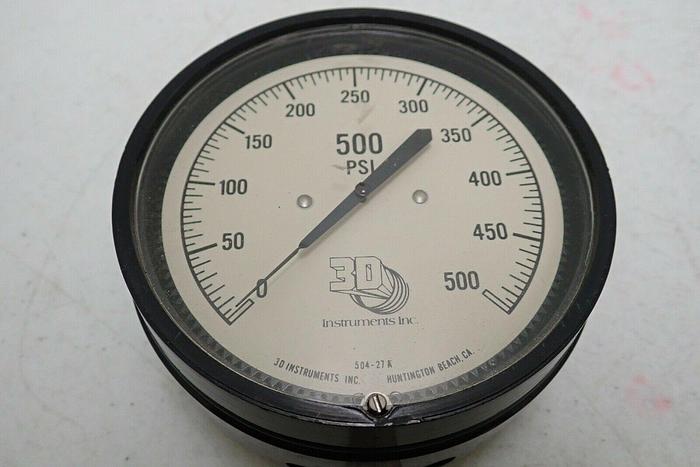 Used 3D Instruments 25504-27B51 0-500 PSI Pressure Gauge