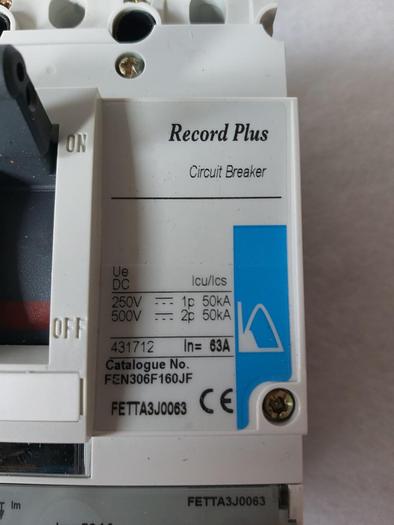 Disjoncteur Record Plus FE 160, FEN306F160JF, General Electric, neuf