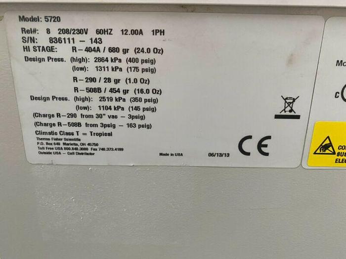 Used VWR Model 5720 -86°C Laboratory Chest Freezer 20 Cu Ft 230 V