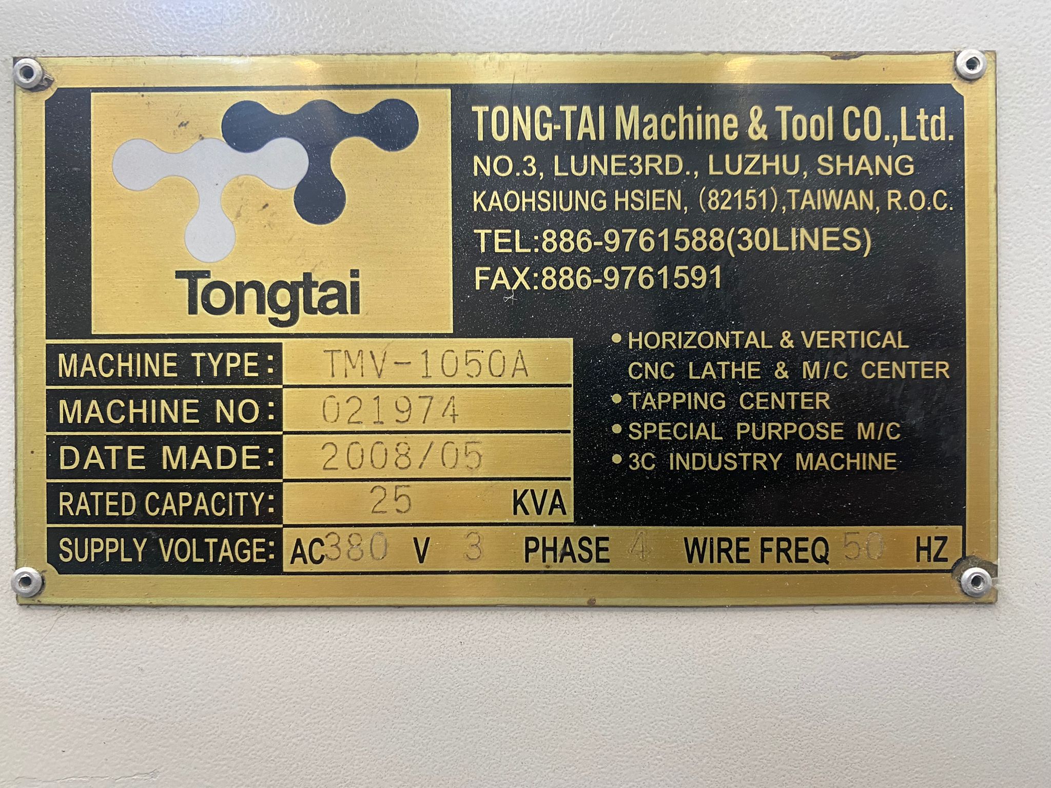 Usato 2008 Tontai TMV-1050A