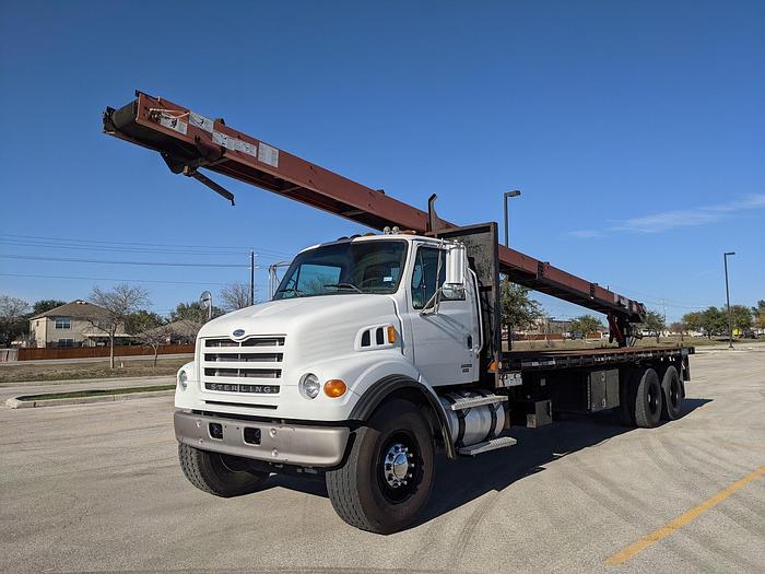 Used LOW LOW MILES!! 2007 Sterling LT7500 Flatbed W/ Cleasby 41' Roofing Conveyor. Trusted Seller!