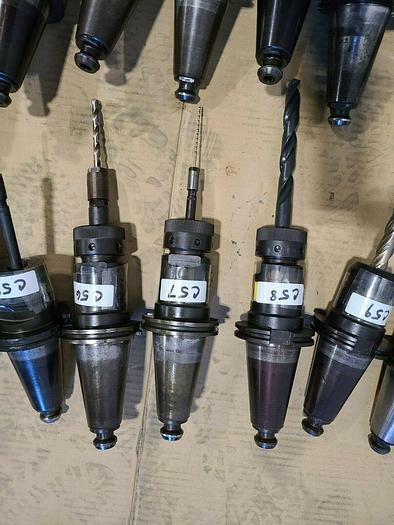 Used Assorted CNC Tool Holders with Cutters & Drills For Milling Machines VMC Tools I