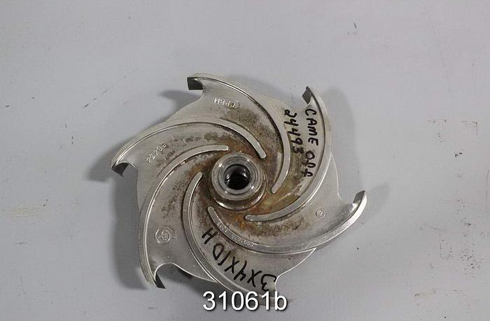 Used Goulds 3196 3x4x10H 6 Vane Pump Impeller #31061