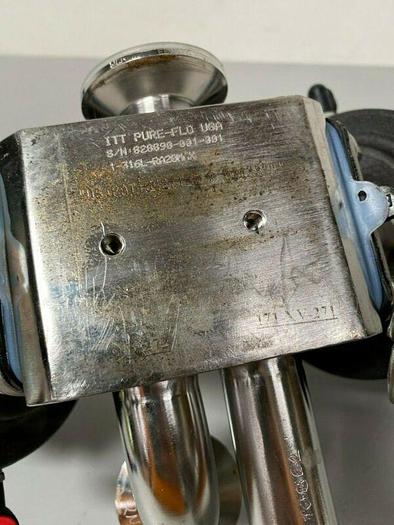 Used ITT Pure-Flo A209 3-way Stainless Steel Valves w/  Position Monitors & 2" Fit