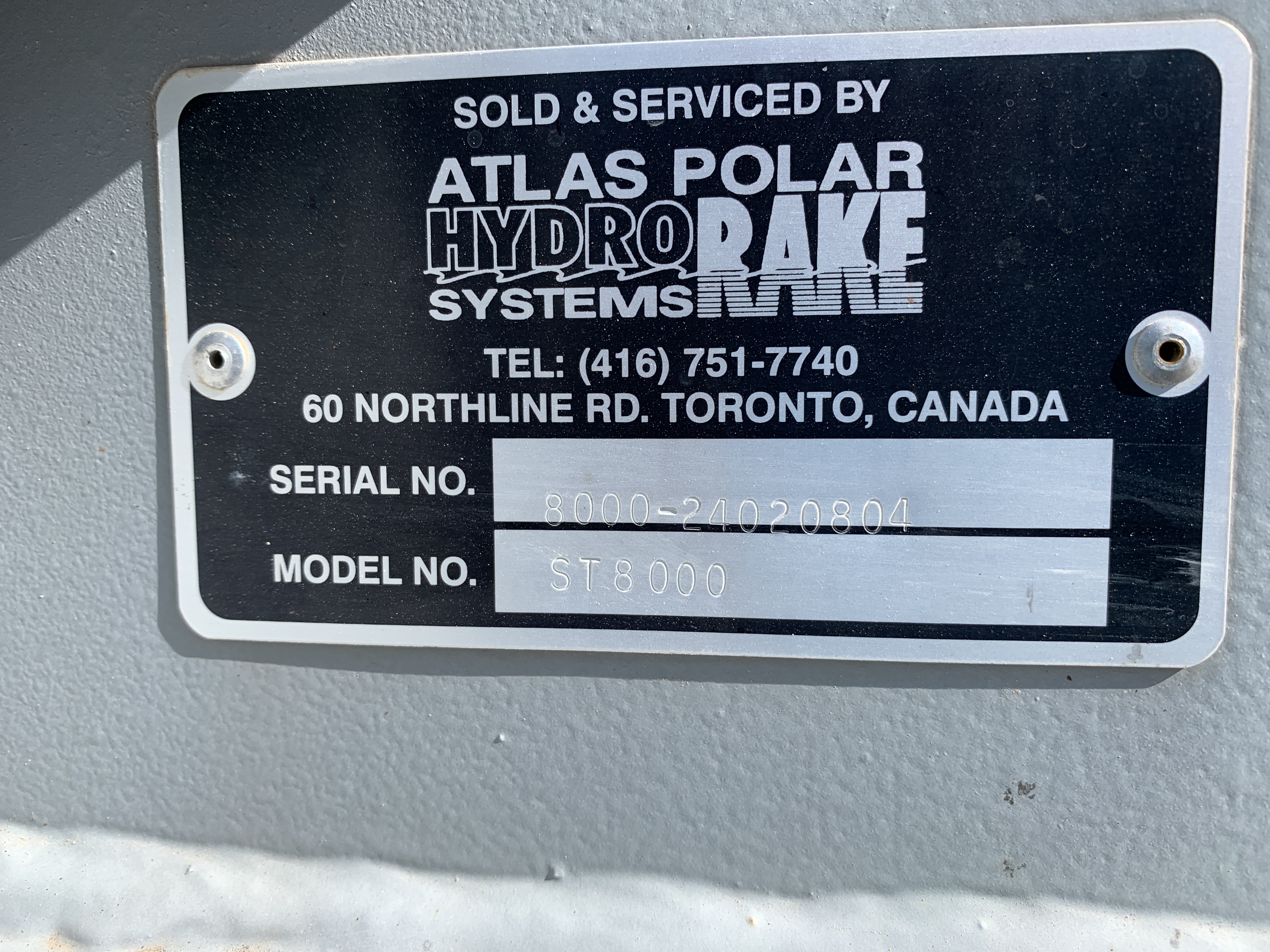 Used Atlas Polar Hydro Rake Mdl. ST 8000