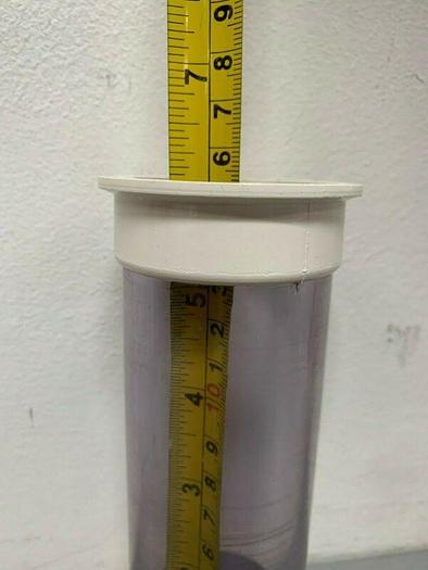 Used Acrylic 0.4 Liter Chromatography Bubble Traps 2.5" x 6" w/ Sanitary Fits