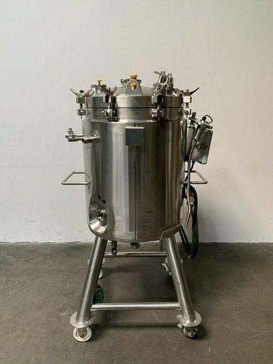 Used LEE 200 Liter Stainless Steel Jacketed Reactor 50 PSI no mixer