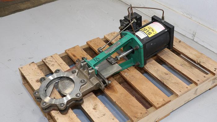 Unused Rovalve S20-B 6" V-port Air Operated Knife Gate Valve #44346