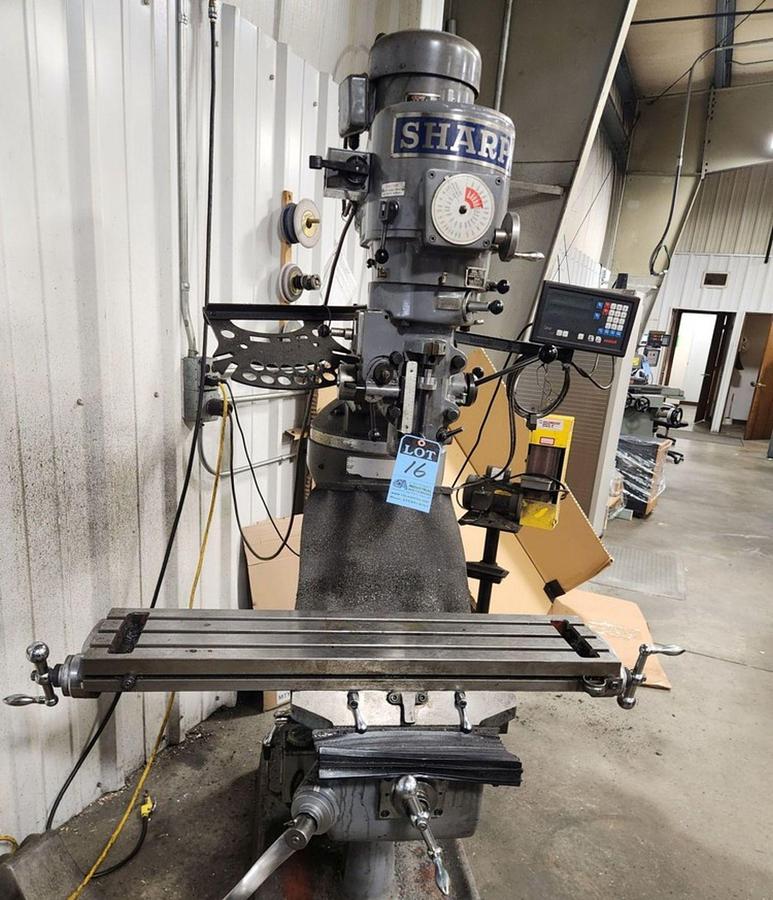 Used 3 HP SHARP "LMV" VERTICAL TURRET MILL