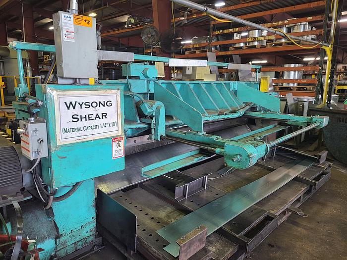 Used 10' x 1/4" WYSONG "1025B" MECHANICAL POWER SQUARING SHEAR for Sale