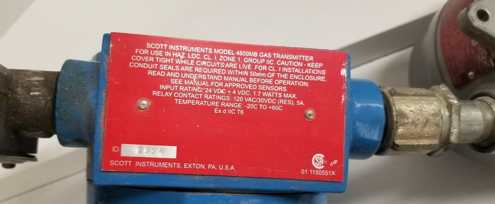 Used Scott (Bacharach) 4600MB Gas Transmitter