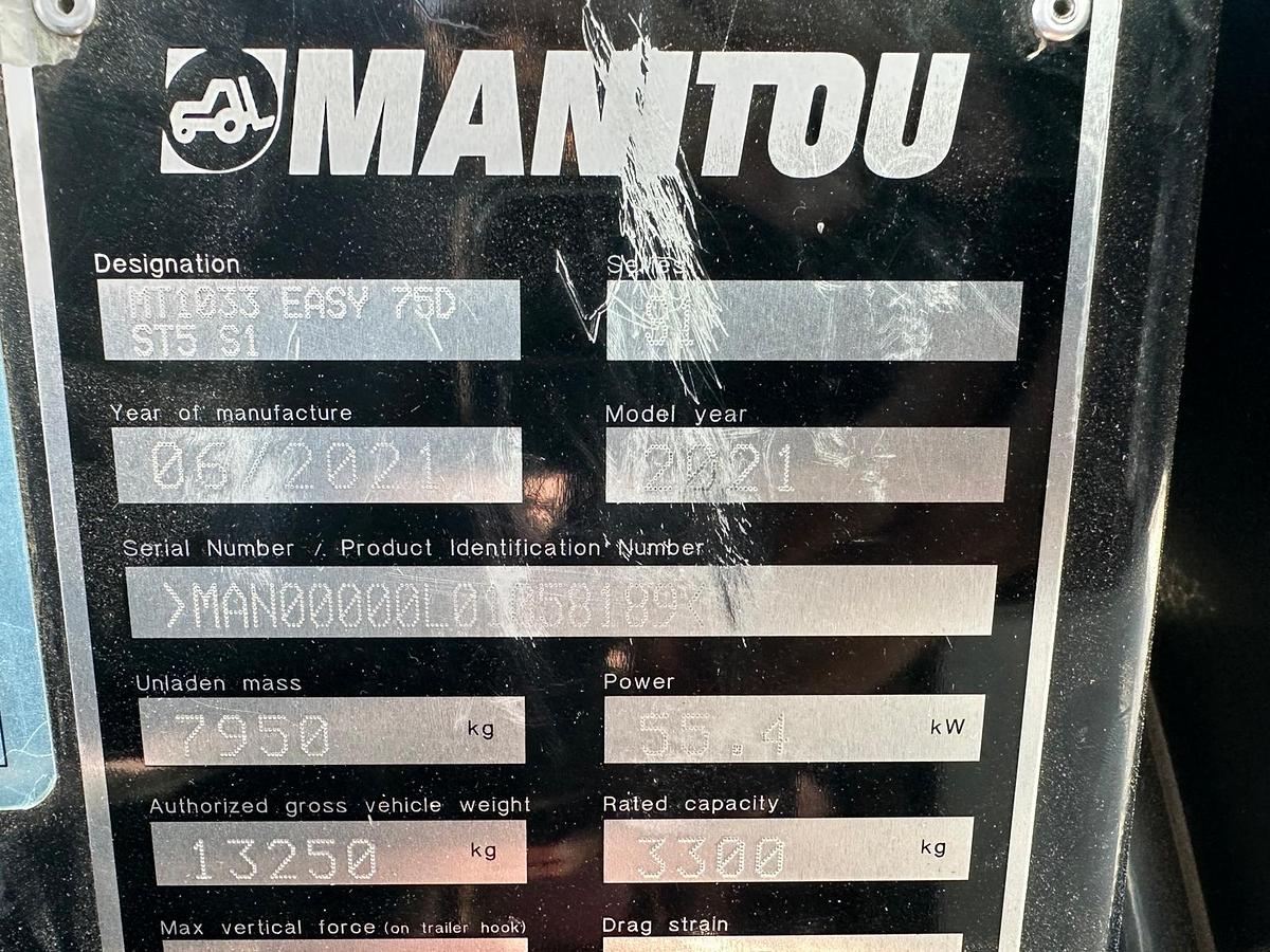 Gebraucht 2021 Manitou MT1033 Easy 75D ST5 S1 Teleskoplader