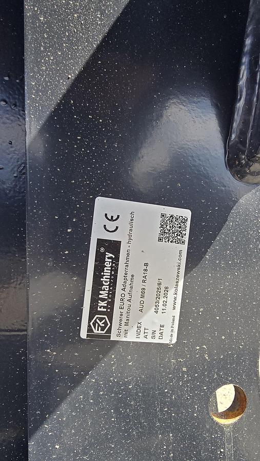 FK Machinery Hydraulischer Adapter Manitou auf Euro Aufnahme