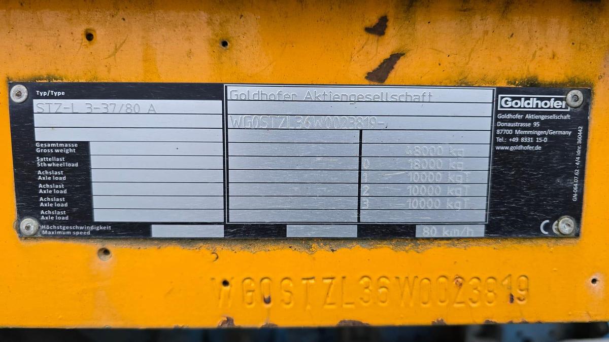 Gebraucht 1998 Goldhofer STZ-L-3-37/80 A F1 - 3-Achs Semi Auflieger