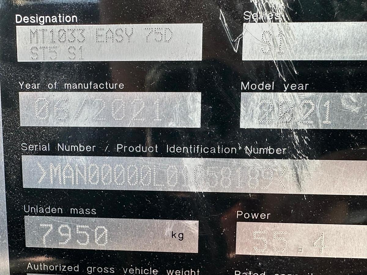 Gebraucht 2021 Manitou MT1033 Easy 75D ST5 S1 Teleskoplader