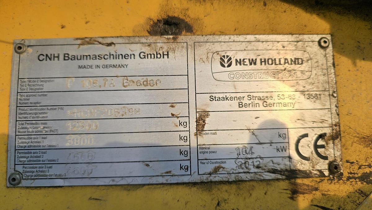 Gebraucht 2012 New Holland F106.7A Motorgrader