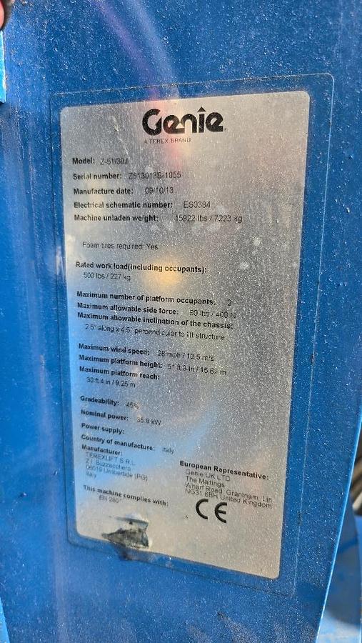 Gebraucht 2013 Genie Z-51/30J Teleskoparbeitsbühne