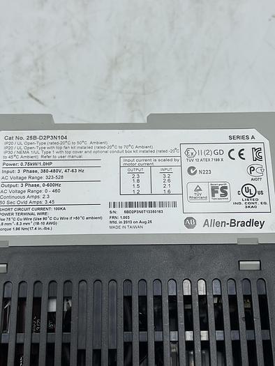 Used AB ALLEN BRADLEY 25B-D2P3N104 Ser A