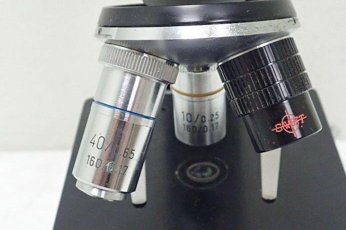 Used L & M Microscope Co. 903-217-2780 Student Compound Microscope w/ 3 Objectives