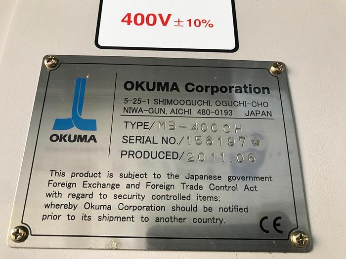 Usato 2011 OKUMA MB 4000 H