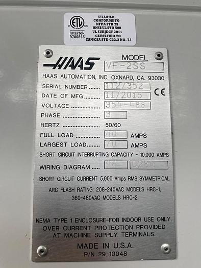 Usato 2015 HAAS VF-2SS