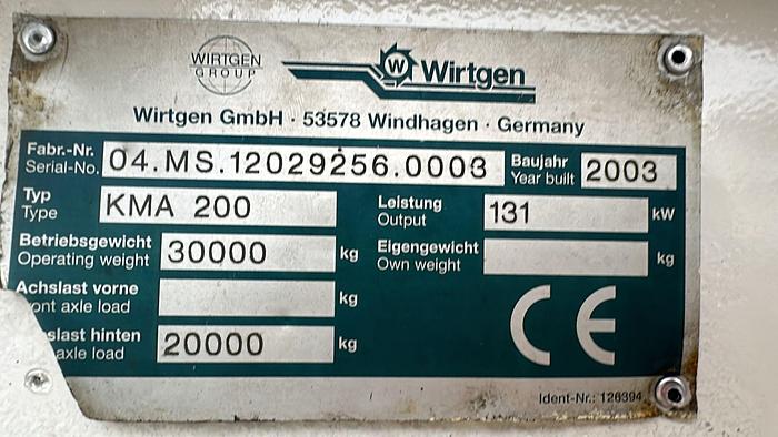 Usato 2003 WIRTGEN KMA 200