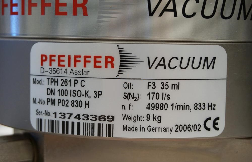 Used Pfeiffer  TPH 261 PC turbo pump with TC-600 controller (NEW)