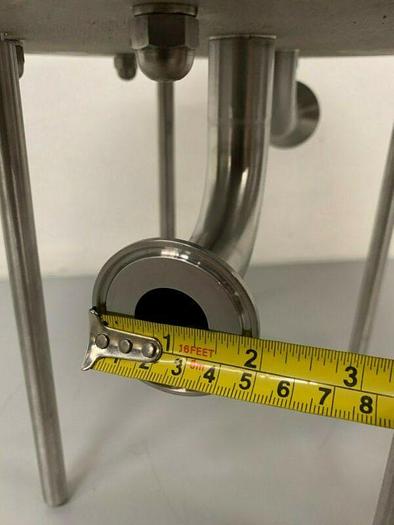 Used Glass Chromatography Column 2.3 Liter Sample Tank w/ 1" & 3/4" Sanitary Fittings